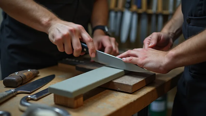 afilar cuchillo con piedra